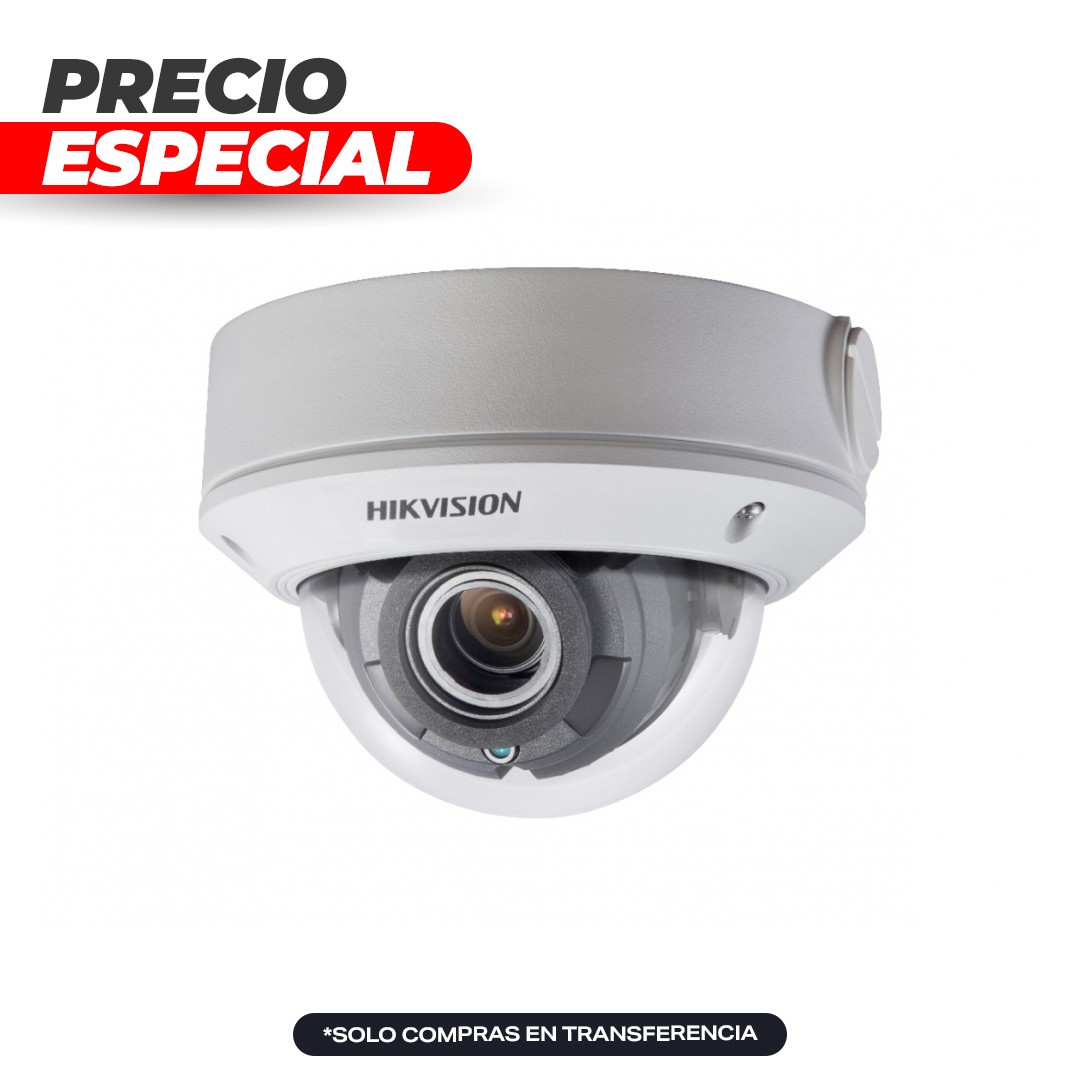Cámara Domo TVI 2MP varifocal manual antivandálica IR40m 2.7-13.5mm DS-2CE5AD0T-VPIT3F (C) Hikvision